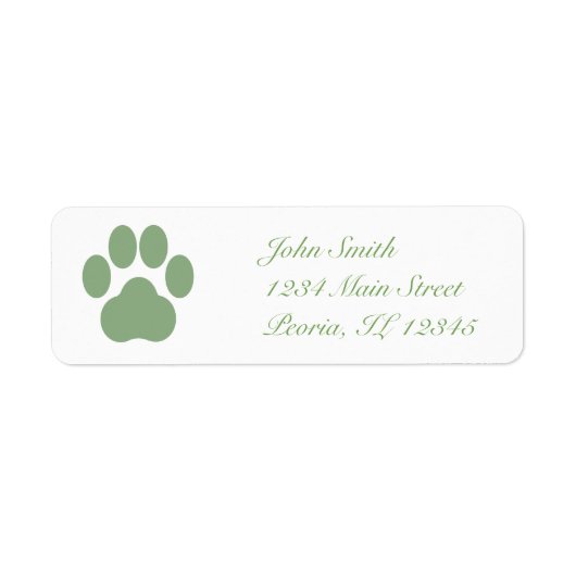 Celadon Pawprint retour adres label (Voorkant)