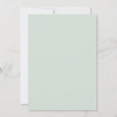 Celadon Perzik Ranunculus Eucalyptus Bruiloft Kaart (Achterkant)