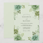 Celadon Ranunculus Eucalyptus Bruiloft Kaart (Voorkant / Achterkant)