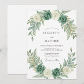 Celadon Varens Eucalyptus Bruiloft Kaart (Voorkant / Achterkant)