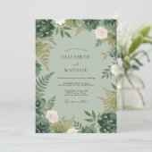 Celadon Varensbloesem Bruiloft Kaart (Staand voorkant)