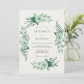 Celadon Varentroon Bruiloft Kaart (Staand voorkant)
