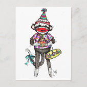 CELEBRAAT! Sock Monkey Briefkaart (Voorkant)