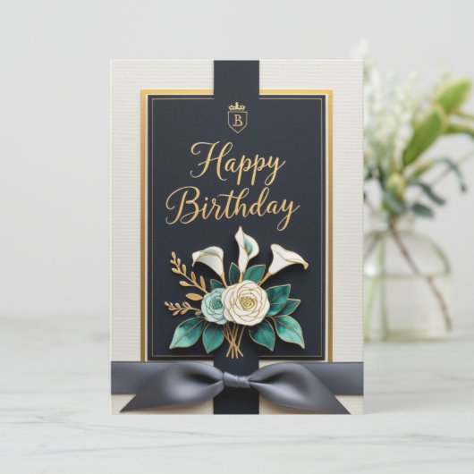 Celebración Elegante Kaart (Staand voorkant)