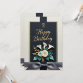 Celebración Elegante Kaart (Voorkant / Achterkant in situ)