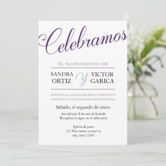 Celebramos Wedding Invite Kaart (Staand voorkant)