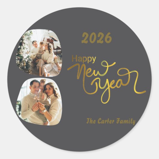 Celebrate 2026! Custom Happy New Year Sticker (Voorkant)