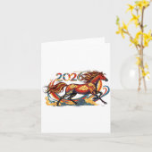 Celebrate 2026 Year Of The Horse Lunar New Year Te Kaart (Gele Bloem)