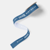 Celebrate 90: vreugdevolle verjaardag blauw lint (Achterkant)