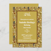 Celebrate Any Age Birthday Glitzy Stencil Art  Kaart (Voorkant / Achterkant)