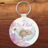 Celebrate Baby Shower Its a girl Sleutelhanger (Voorkant)