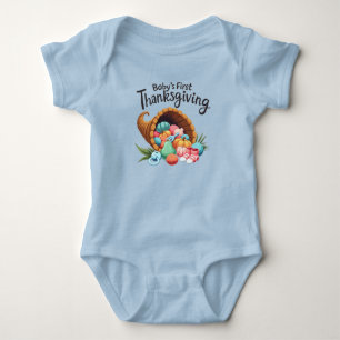 Celebrate Baby's First Turkey Day Cute Cornucopia Romper