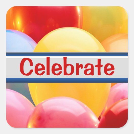 Celebrate Ballon Stickers (Voorkant)