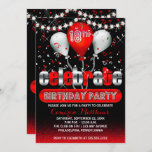 Celebrate Balloons Confetti 18th Birthday Party in Kaart<br><div class="desc">Een dag durende uitnodiging van de Rode en zilveren toon "Celebrate" met een dubbele blik op ruitvormige lampen, ballonnen en confetti. Het enige dat nodig is, is je details om een gedenkwaardige viering uit te nodigen. Originele illustratie en ontwerp door Holiday Hearts Design (alle gereserveerde rechten). Als je hulp nodig...</div>