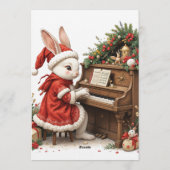 Celebrate Birth of Christ White Bunny Christmas Kaart (Achterkant)