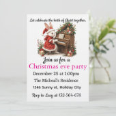 Celebrate Birth of Christ White Bunny Christmas Kaart (Staand voorkant)