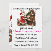 Celebrate Birth of Christ White Bunny Christmas Kaart (Voorkant / Achterkant)