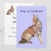 Celebrate Birthday Party Howling Coyotes Fun Kaart (Voorkant / Achterkant)