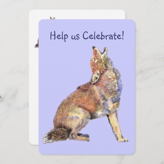 Celebrate Birthday Party Howling Coyotes Fun Kaart (Voorkant / Achterkant)