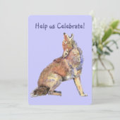 Celebrate Birthday Party Howling Coyotes Fun Kaart (Staand voorkant)