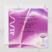 Celebrate Birthday Party pink Champagne Kaart (Achterkant)