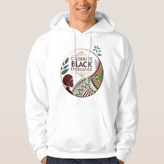 Celebrate Black Excellence – hoodie Gold & Black (Voorkant)