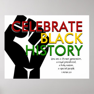 CELEBRATE BLACK GESCHIEDENIS Christelijke scripts Poster
