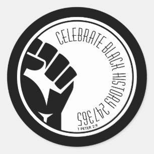 CELEBRATE BLACK HISTORY 247365 BHM, aangepast Ronde Sticker