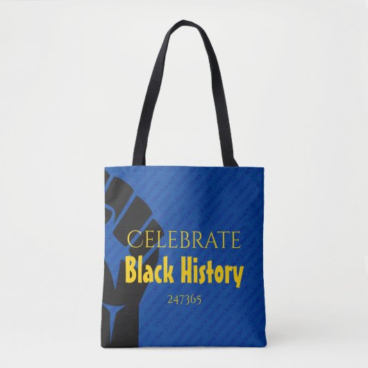 CELEBRATE BLACK HISTORY 247365 Personalized Blue Tote Bag (Voorkant)