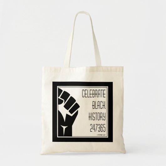CELEBRATE BLACK HISTORY 247365 Power Fist Custom Tote Bag (Voorkant)