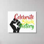 CELEBRATE BLACK HISTORY BHM Motivatie Canvas Afdruk (Voorkant)