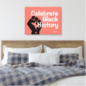 CELEBRATE BLACK HISTORY BHM Motivatie koraal Canvas Afdruk (Insitu (Slaapkamer))