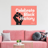 CELEBRATE BLACK HISTORY BHM Motivatie koraal Canvas Afdruk (Insitu (Woonkamer))