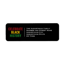 CELEBRATE BLACK HISTORY | BHM | Retouradres Etiket