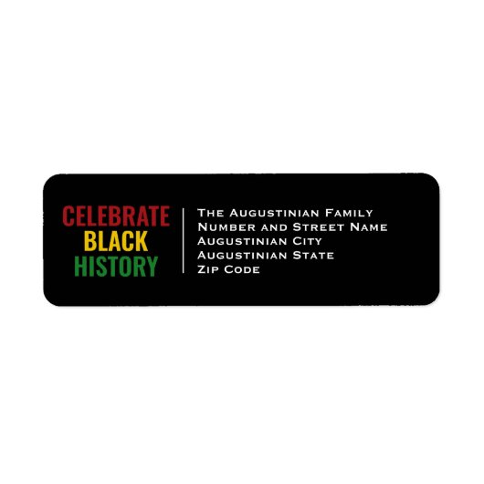 CELEBRATE BLACK HISTORY | BHM | Retouradres Etiket (Voorkant)
