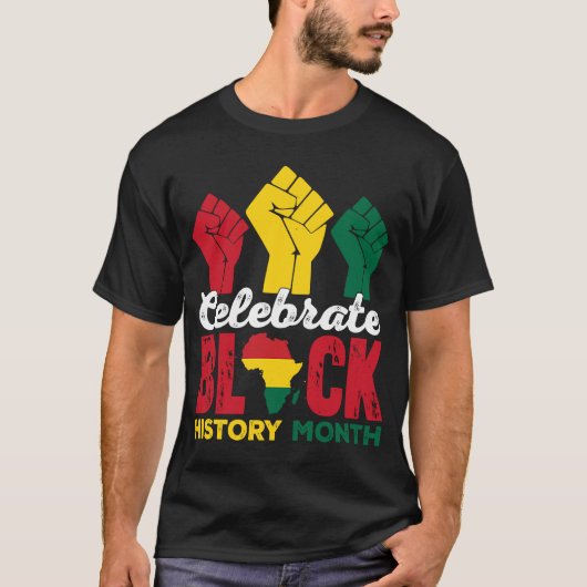 Celebrate Black History Mah Melanin Pride Afro W T-shirt (Voorkant)