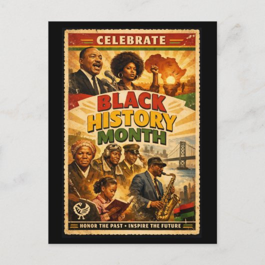 Celebrate Black History Month Cultural Heritage Briefkaart (Voorkant)