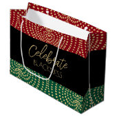 Celebrate Blackness Red Green Black History maand Groot Cadeauzakje (Voorkant Gekanteld)