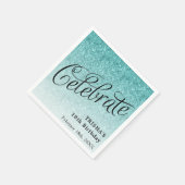 Celebrate Blue Ombre Glitter Gepersonaliseerd serv Servet (Hoek)