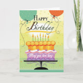 Celebrate Cake kaarsen en ballonnen Verjaardagskaa Kaart (Voorkant)