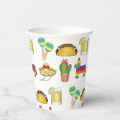 Celebrate Cinco de Mayo Fiesta Taco Piñata Cactus Papieren Bekers (Links)