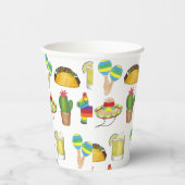Celebrate Cinco de Mayo Fiesta Taco Piñata Cactus Papieren Bekers (Rechts)