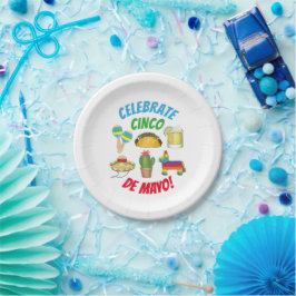Celebrate Cinco de Mayo Fiesta Taco Piñata Cactus Papieren Bordje