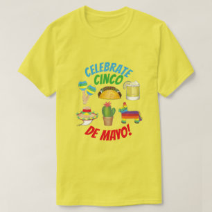 Celebrate Cinco de Mayo Fiesta Taco Piñata Cactus T-shirt