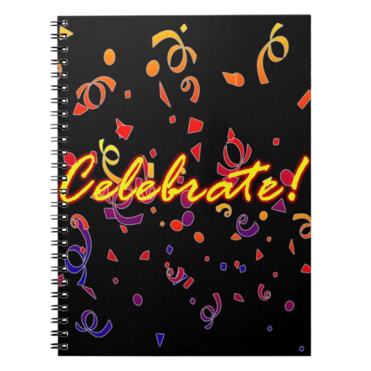 Celebrate Confetti Black Notitieboek (Voorkant)
