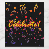 Celebrate Confetti Black Wijn Etiket (Enkel label)