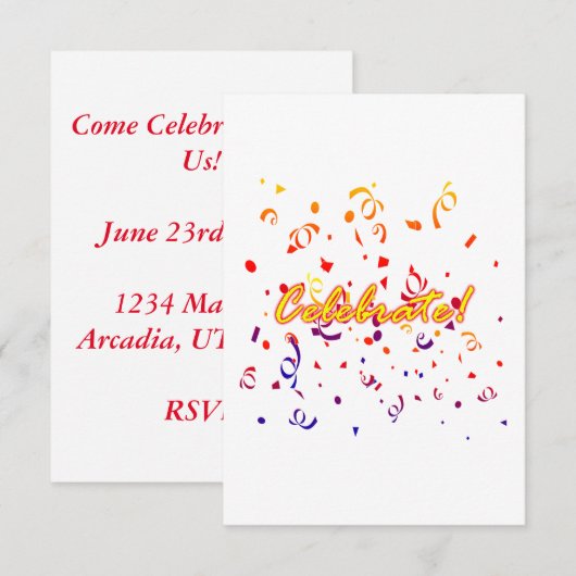 Celebrate Confetti Kaart (Voorkant / Achterkant)