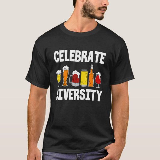 Celebrate Diversity Craft Beer Drink Root Beer  Al T-shirt (Voorkant)