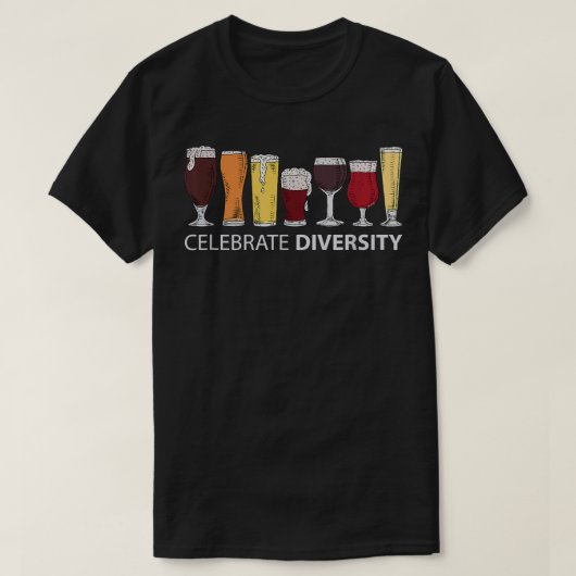 Celebrate Diversity, Craft Beer Drinking T-shirt (Design voorkant)