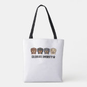 Celebrate Diversity Dachshund Dog. Perfect ontwerp Tote Bag (Achterkant)